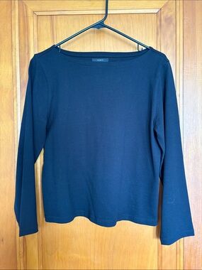 J.Crew Black Boatneck Long Sleeved Top
